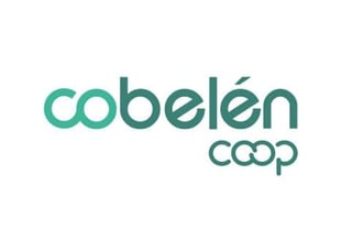 Cobelén coop logo featuring teal text with infinity symbol design