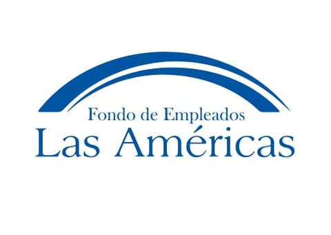 Fondo de Empleados Las Americas logo with blue arch design