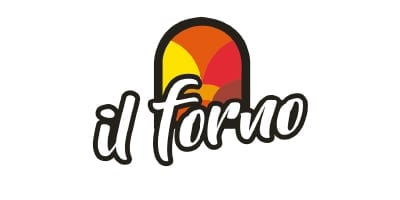 Al Forno logo featuring a colorful hot pepper in yellow, orange and red with stylized text below