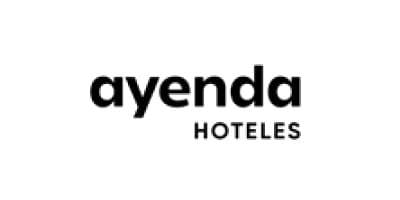 Ayenda Hoteles logo with black text on white background
